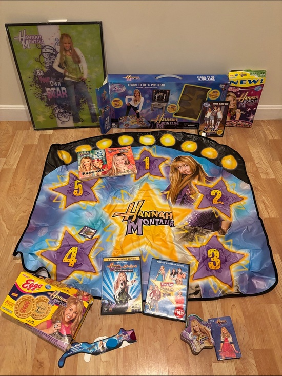 Disney Other - Hannah Montana popstar, dance mat, instructional DVD, new poster